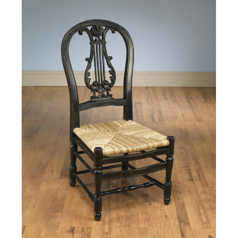 Ikhra Queen Anne Back Side Chair, Distressed Black