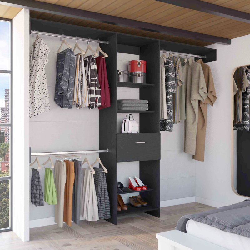 Manchester 250 Closet System, Five Open Shelves, White