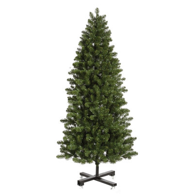 Sapin de Noël artificiel vert 6,5 pi avec 550 lumières incandescentes transparentes / blanches Perego