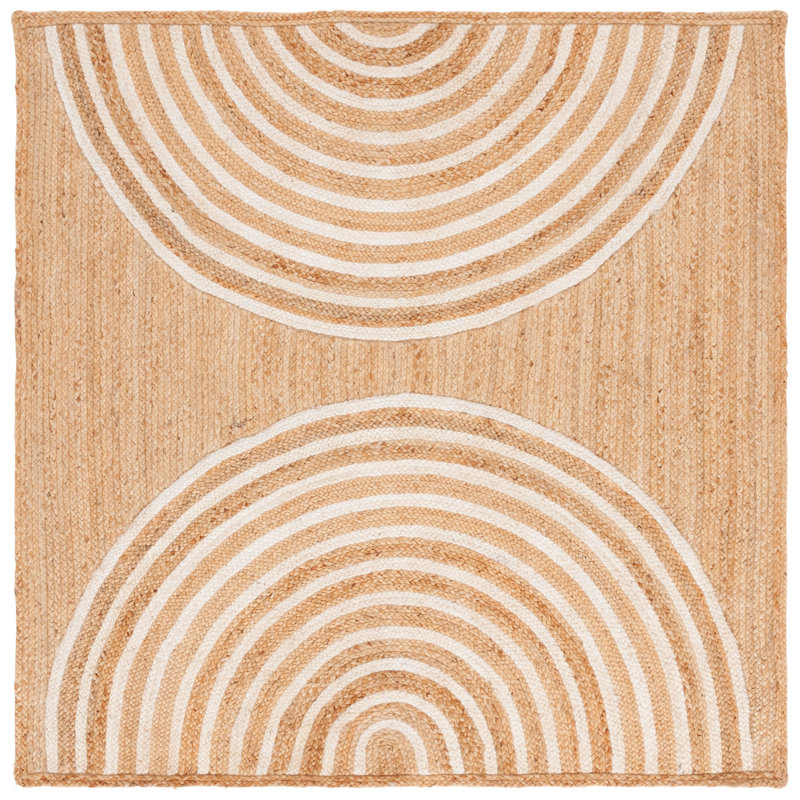 Tapis abstrait en jute / sisal Sarok, Carré 6 pi