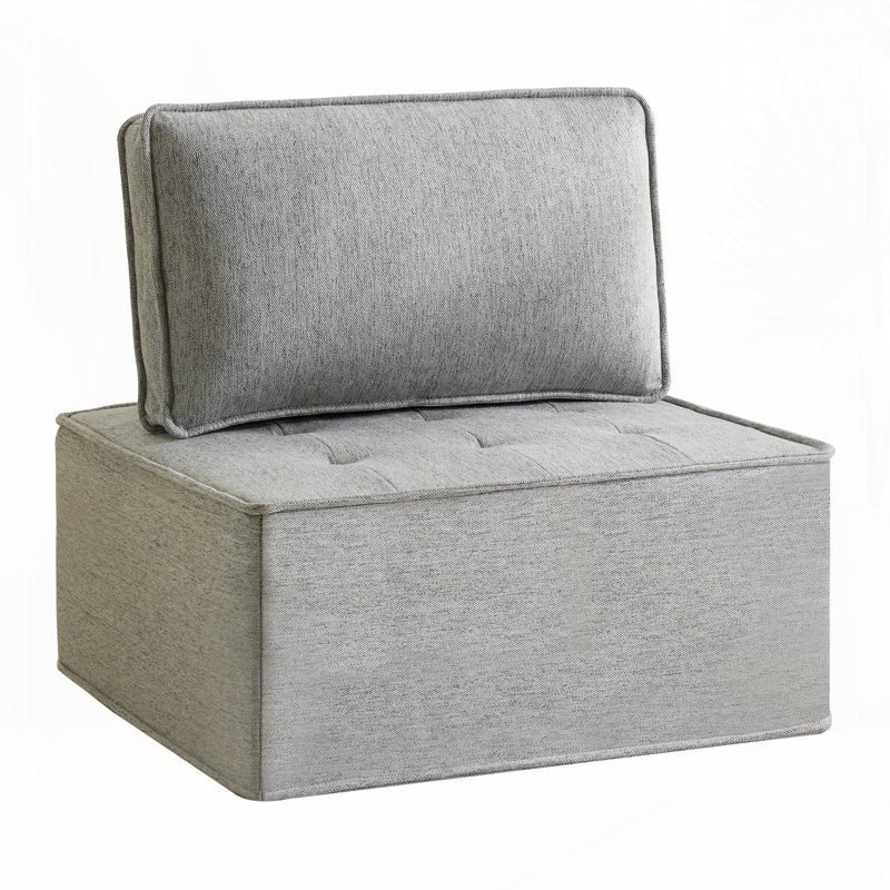 Chaise rembourrée sans accoudoirs, Gris clair