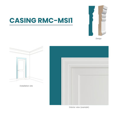 RMC MSI1 11/16 in.D x 3 1/4 in.W Primed Finger-Joined Pine Casing 5-pcs Total