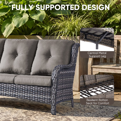 Carolina 4-Person Square Outdoor Conversation Set With Loveseat And Armchair