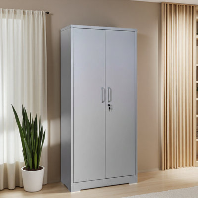 Armoire de rangement en métal 71 "avec portes verrouillables et 4 tablettes réglables