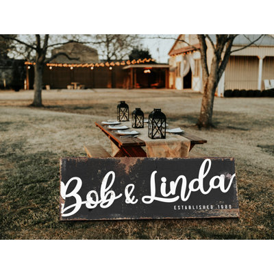 «Rustic Sign», nom de famille personnalisé sur toile