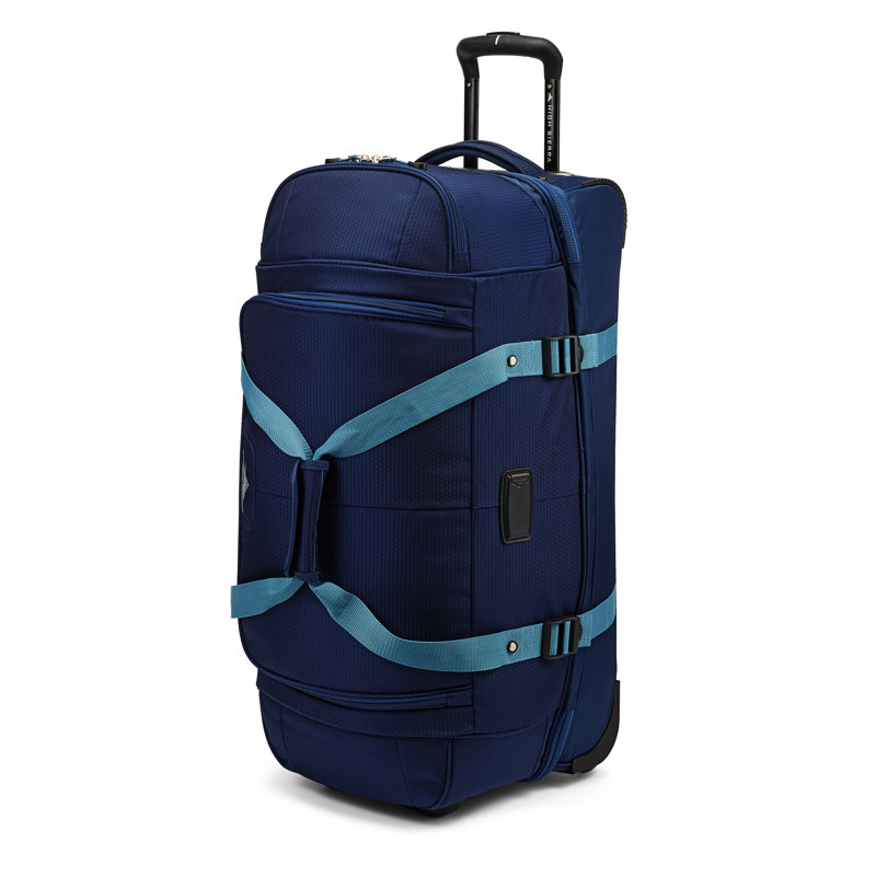 High Sierra Fairlead 28" Drop Bottom Wheeled Duffel Bag W/ Handle, Graphite Blue