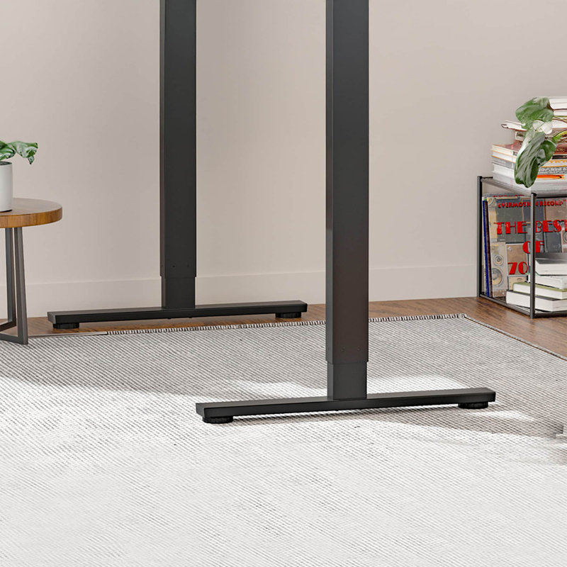 Electric Adjustable Height Standing Desk, Black/Black, 35.43" H x 47.24" W x 23.62" D