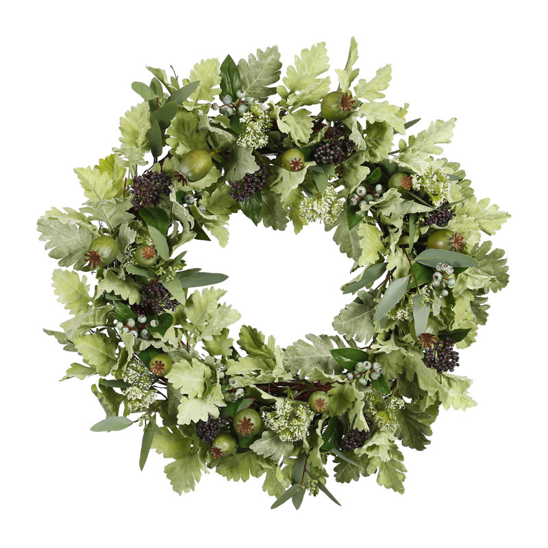 Dusty Miller And Berry Wreath