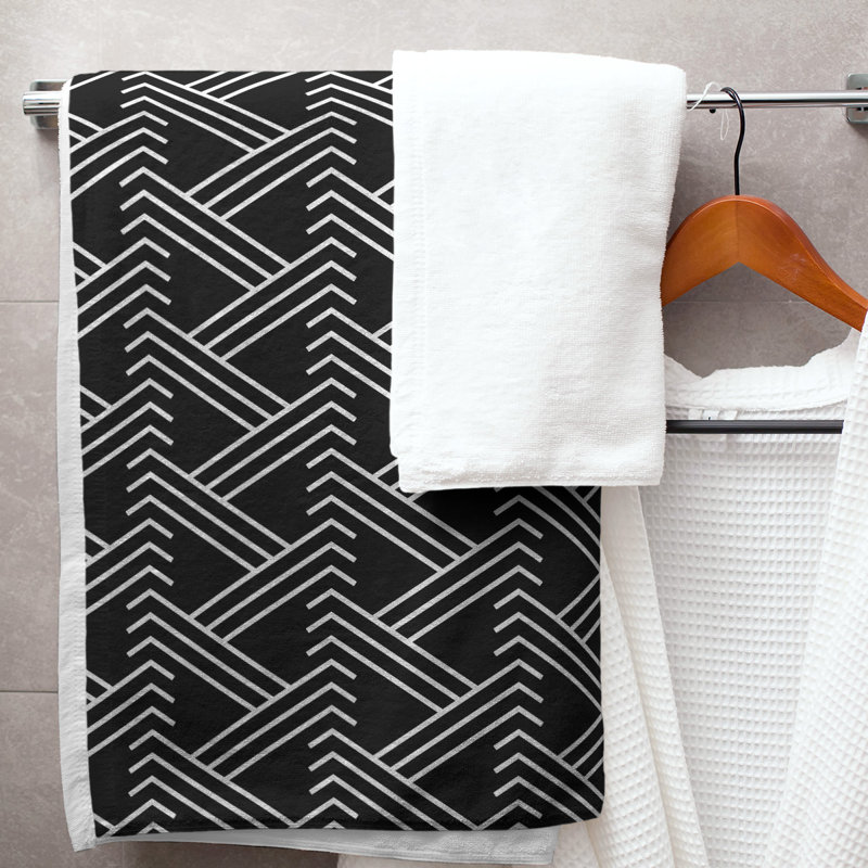 Jordao Bath Towel, Black/White