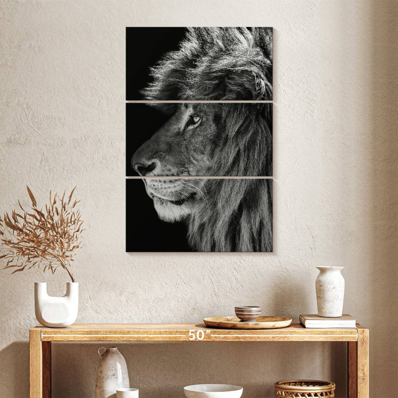 Profil latéral du lion Brampt, H 32 po x l 20 po