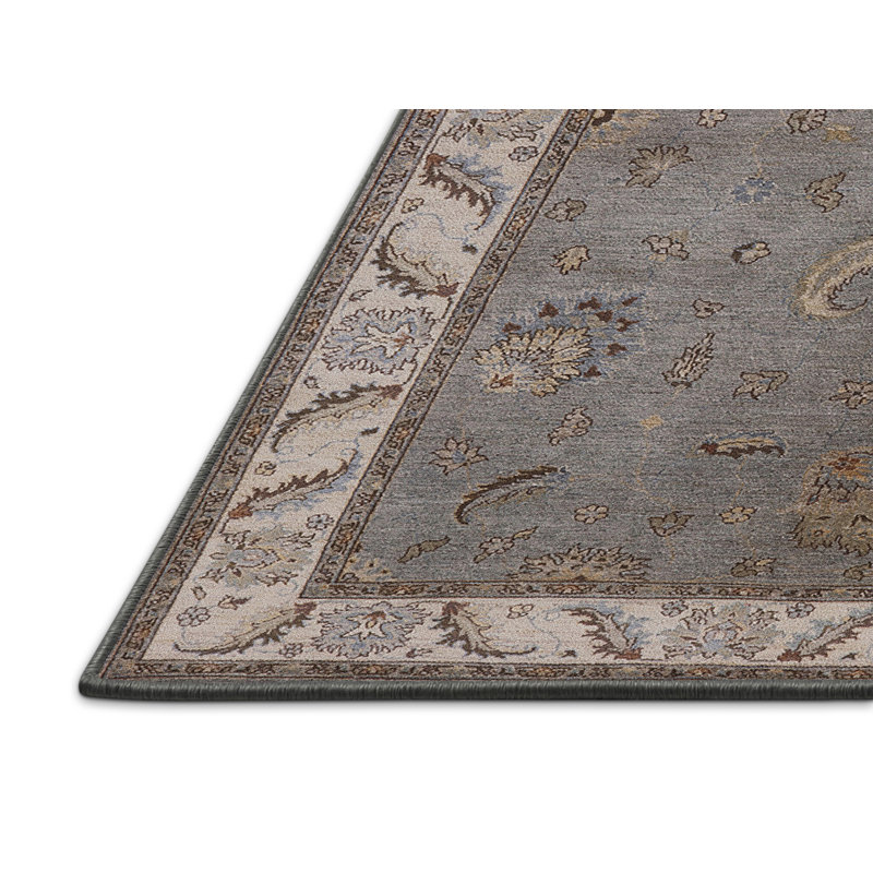 Tapis oriental bleu / crème Mane, Rectangle 4 pi x 6 pi