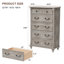 Commode rustique en bois à 6 tiroirs Helmick Farmhouse-95008856