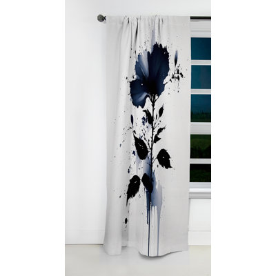 Anne - Hibiscus Curtain - Blackout Floral Curtain - 1 Panels