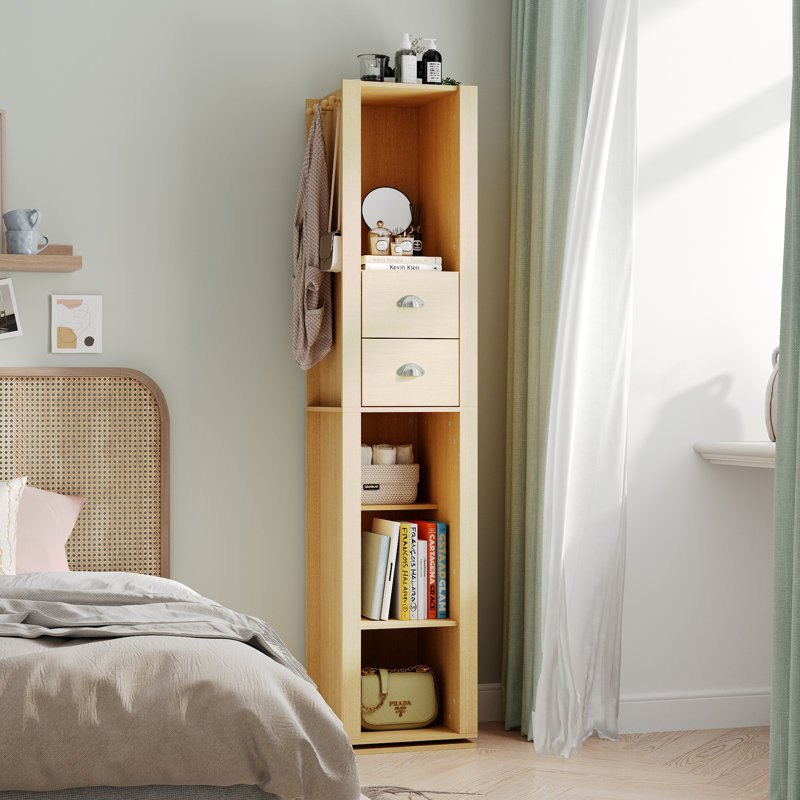 Rotating Wardrobe With Large Mirror, 360-Degree Swivel
