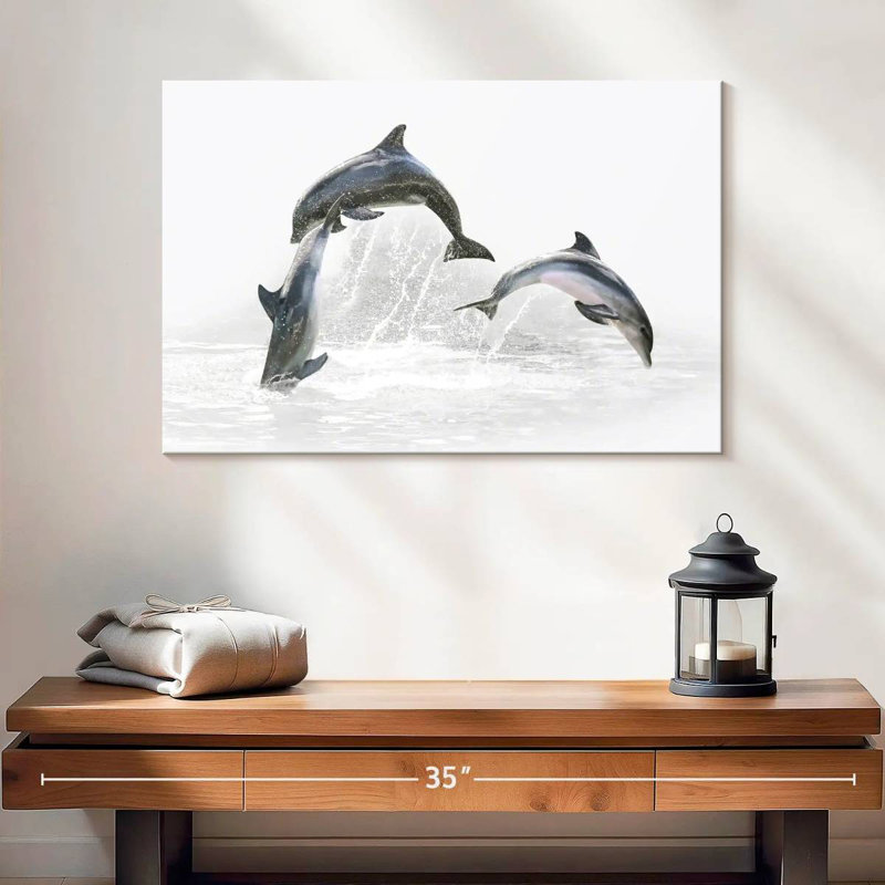 Three Dolphins, 16" H x 24" W