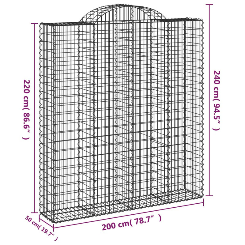 Border Fencing, 240cm H x 200cm W x 50cm D