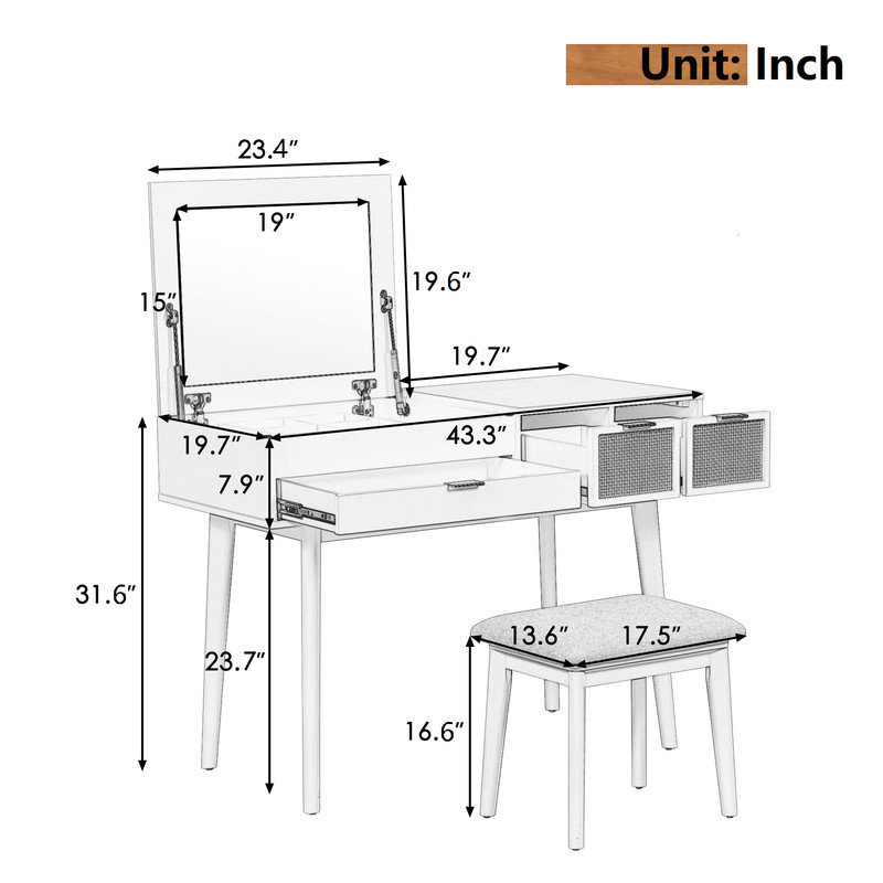 Coiffeuse Kleanthis, Brun