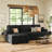  Bianca Wide Plush Corduroy 3-Seat L Shaped Modular Sofa with Storage-515154101-522429801