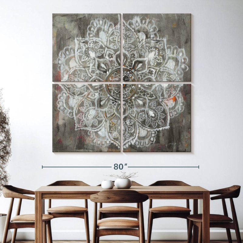 Mandala Kerner au neutre, H 74 po x l 74 po