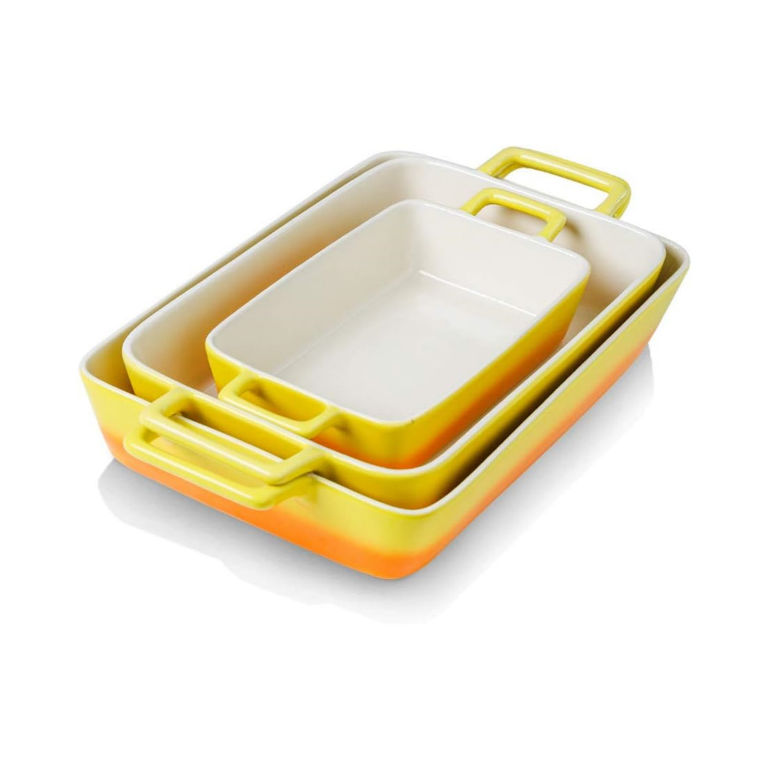 NIERBO 3 Pieces Ceramic Bakeware Set, Porcelain Rectangular Baking