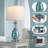 26" Coastal Glass Table Lamps Set of 2, 3-Way Dimmable Touch Control Bedside Lamp with USB A+C Ports-643861833