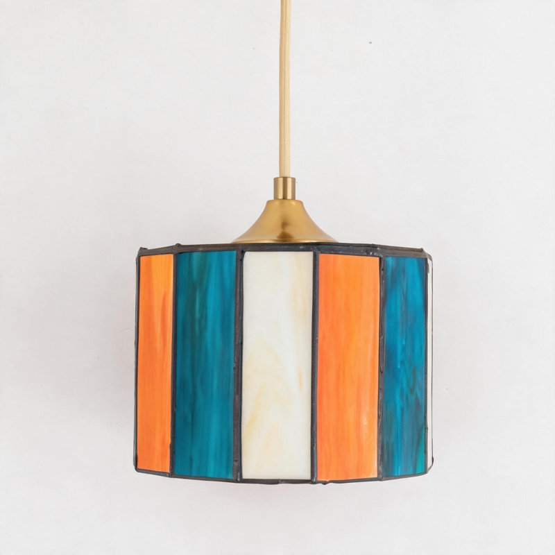 Mini-luminaire suspendu en verre coloré