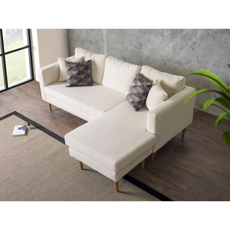 Montaldi Upholstered Sectional, Ivory Boucle