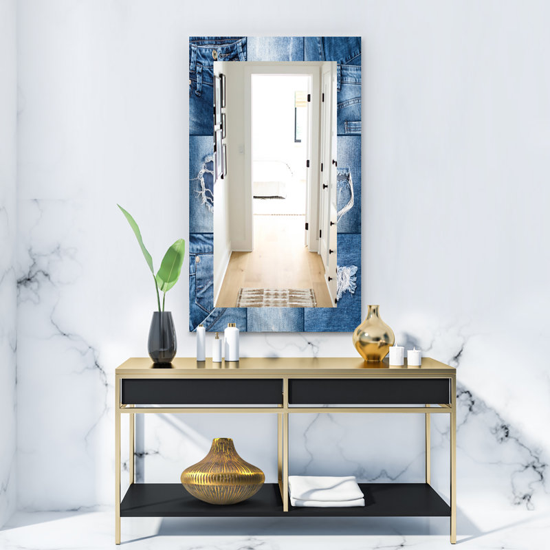 Miroir d’meuble-lavabo/salle de bain traditionnel jeans, H 39,4 po x l 29,5 po