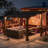 Sunjoy Wooden Grill Gazebo 10 ft. x 12 ft. Outdoor Cedar Frame BBQ Gazebo, Backyard Hot Tub Gazebo with Metal Hardtop Roof, Exclusive PowerPort and Bar Shelves