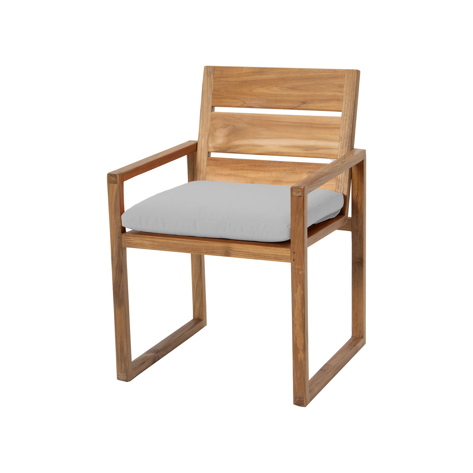 Uvita Teak Patio Dining Armchair with Cushion, Natural