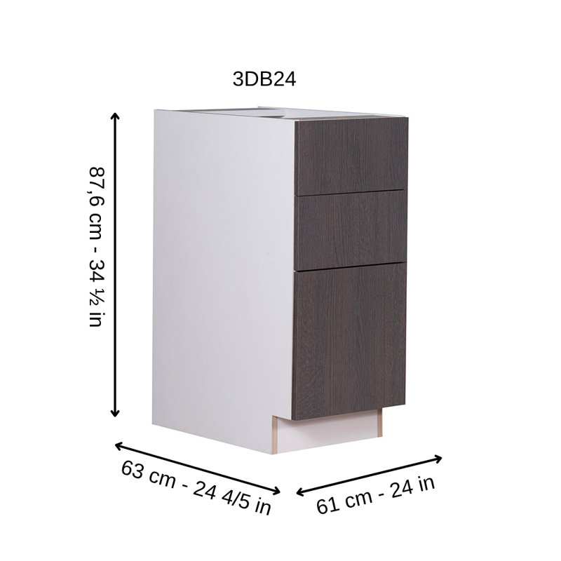 Armoire inférieure 3 tiroirs 3DB24