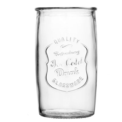 20oz Vintage Embossed Glass Tumblers Set of Italian Style Tall Drinking Glasses for Home Bar Kitchen