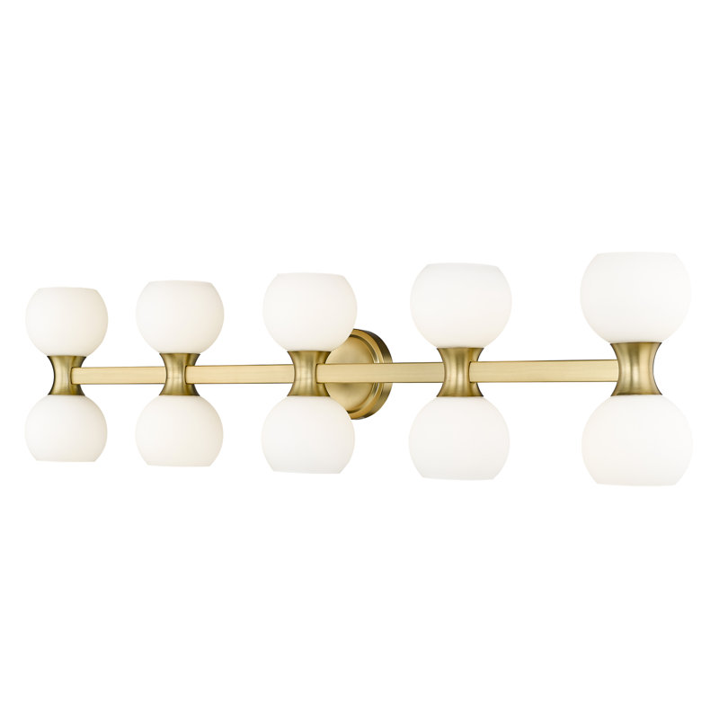 Éclairage pour meuble-lavabo à intensité variable 10 lumières Alvina, Or moderne