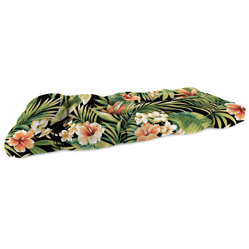 Coussin de banc d'extérieur en osier 44 "x 18" Sunbrella, Fleur de cyprès minuit