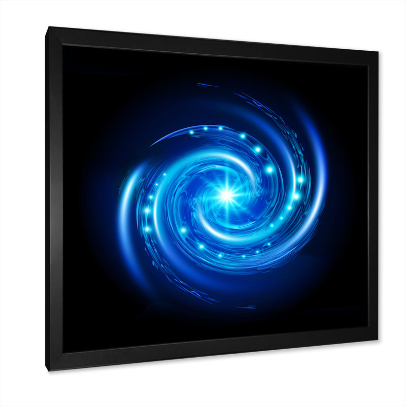 Vortex spirale bleu - On, H 16 po x l 16 po x P 1 po, Impression noire sur toile encadrée