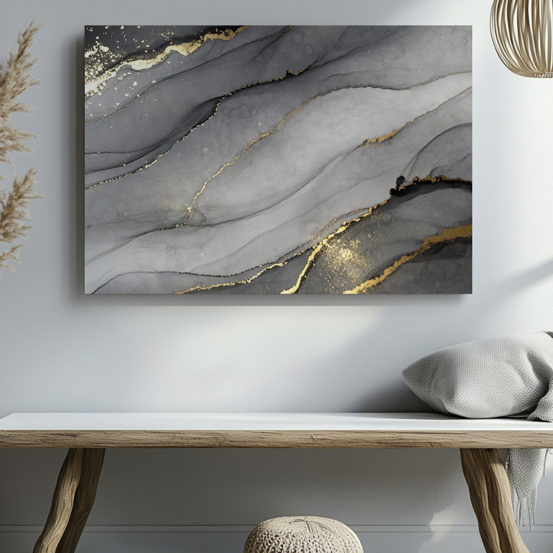 Toile sur fond texturé présentant une surface grise douce et discrète avec art mural Variations subtiles dans les tons ornés d'art sur toile délicat