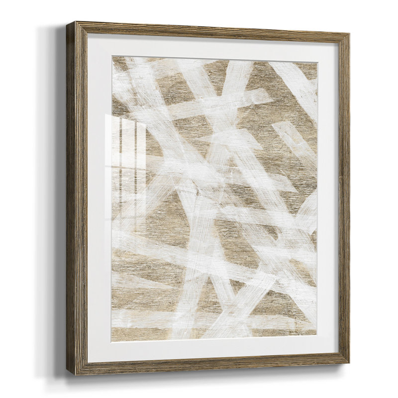 Impression encadrée Mallumo I, Papier avec cadre noyer, Blanc