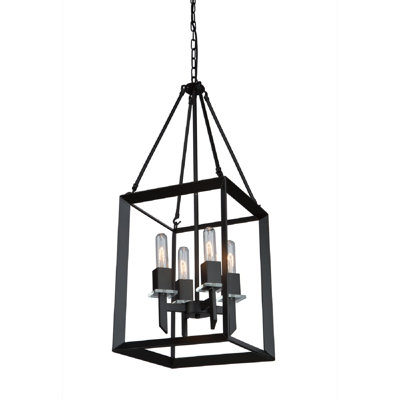 Haught 4 - Light Dimmable Lantern Square / Rectangle Chandelier