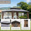 Pavillon de jardin extérieur avec toit en polycarbonate de protection contre les rayons UV-111575475-111575474
