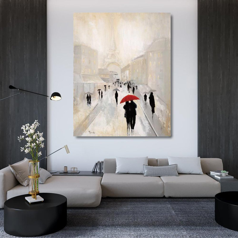 Art sur toile tendue Red Barrel Studio® Tava Studios, titré: Misty in Paris