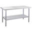 Table de travail commerciale en acier inoxydable de calibre 18 de 30 po x 72 po-112636581