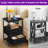 63.19" Floor Lamp With Table And Remote Control Wicker Double Lampshade End Table-112559215