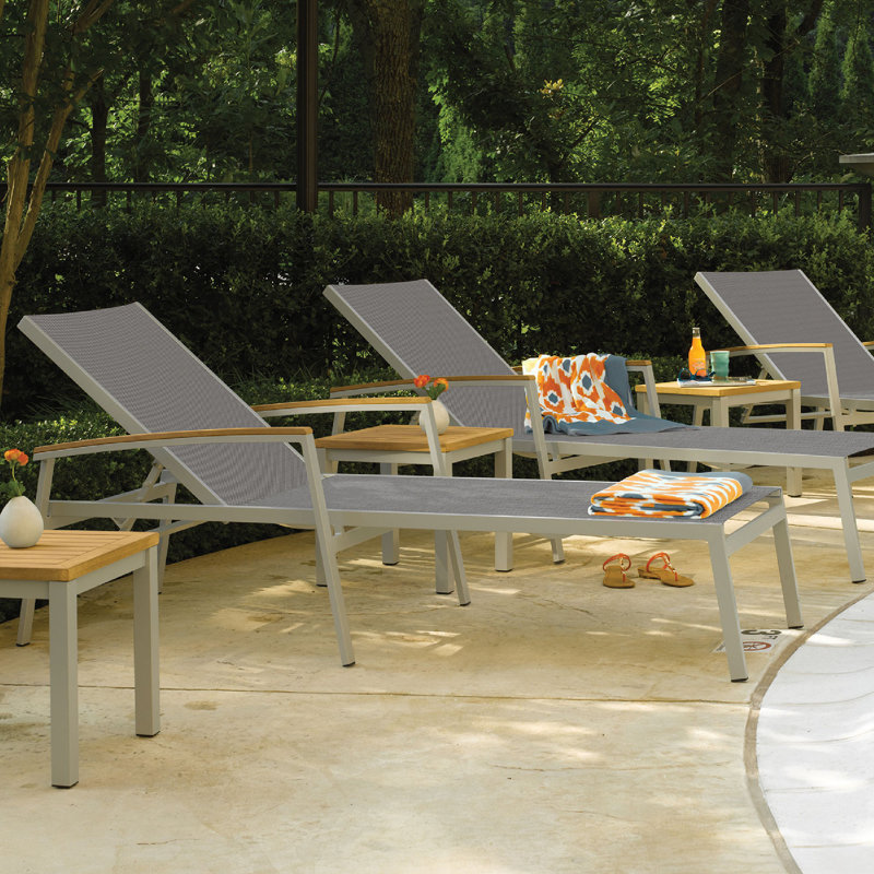 Travira Square Tekwood Outdoor Side Table, Natural Tekwood