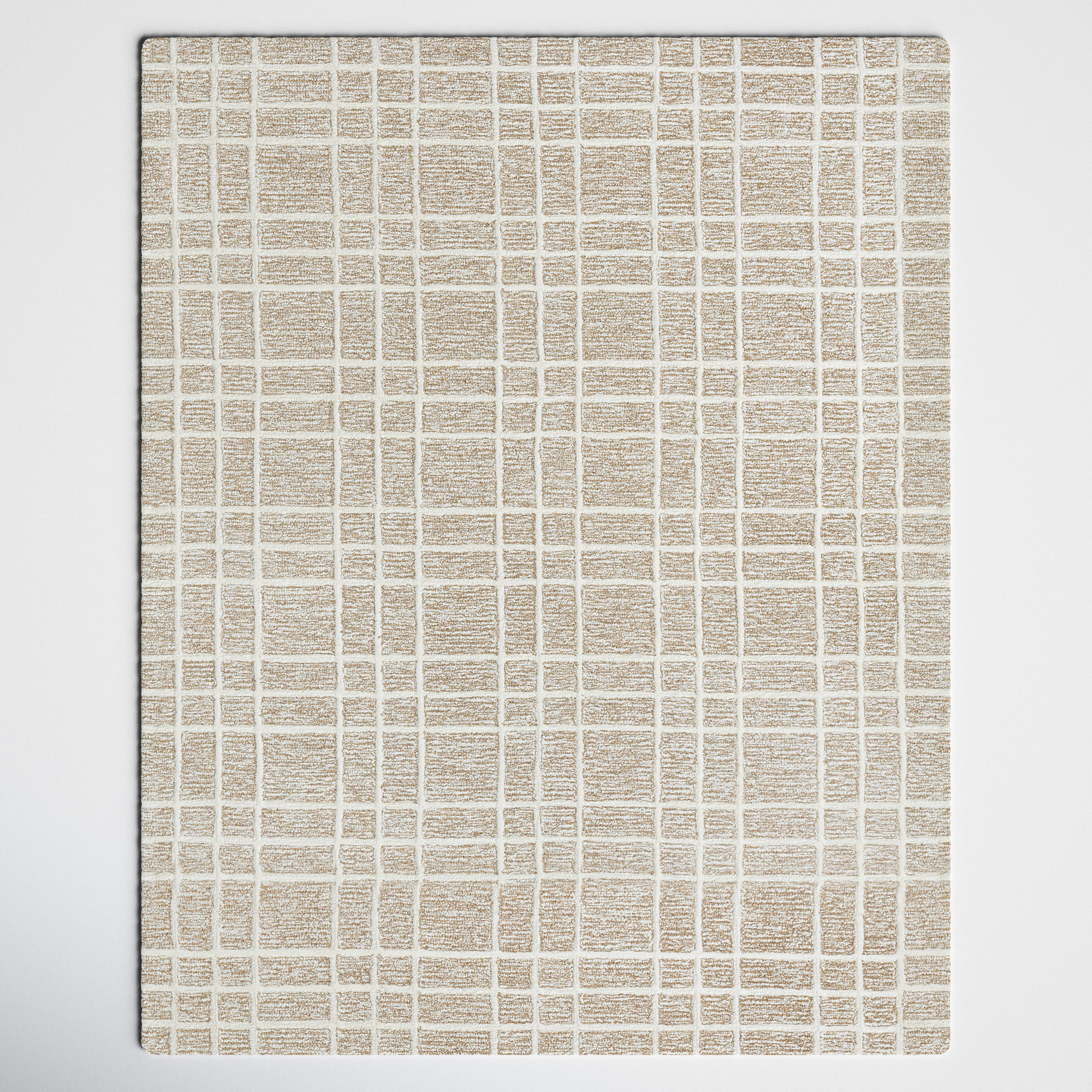 Alec Plaid Handmade Tufted Wool Brown Area Rug