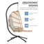 Swing Egg Chair with Stand and Footrest Hammocks with Cushions-125885452