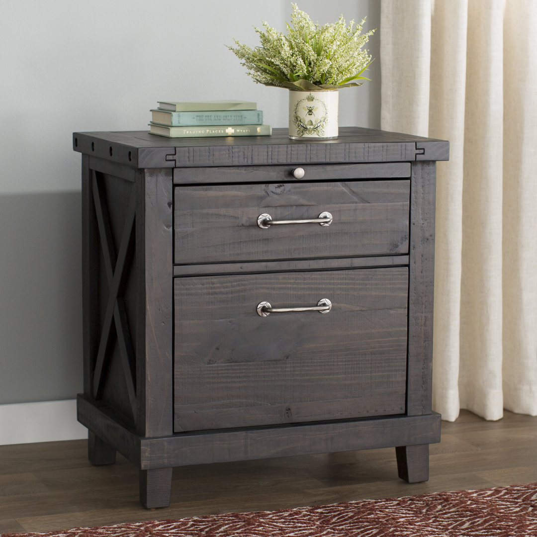 Kilby 2 - Drawer Solid Wood Nightstand Laurel Foundry Modern Farmhouse® 
