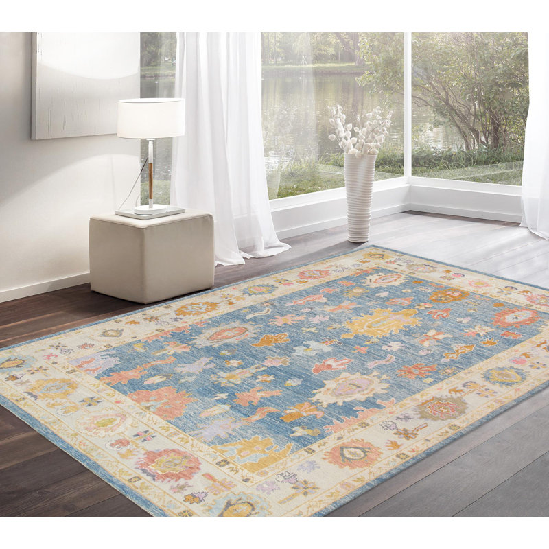 Oushak Hand Knotted Wool Oriental Rug, Rectangle 9'10" x 13'1"