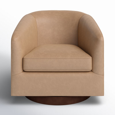 Bennett Vegan  Leather Swivel Barrel Chair