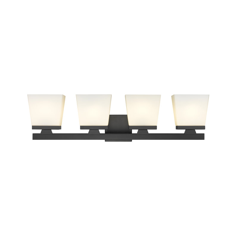 Meuble-lavabo 4 lumières Panora, Noir mat