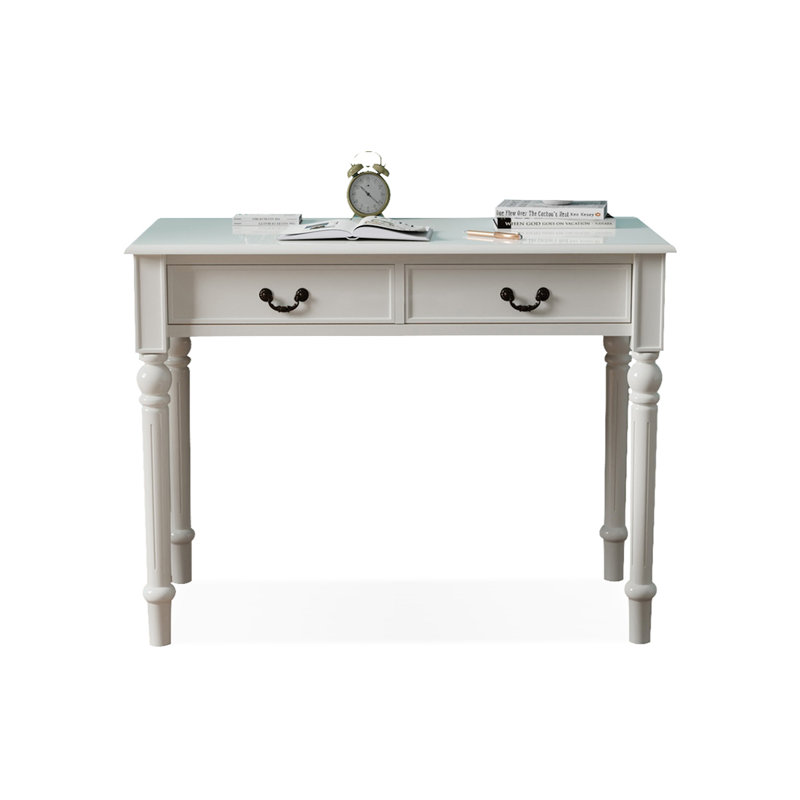 Bureau d'écriture avec tiroirs, 29.92"H*39.37"W*19.69"D, Blanc